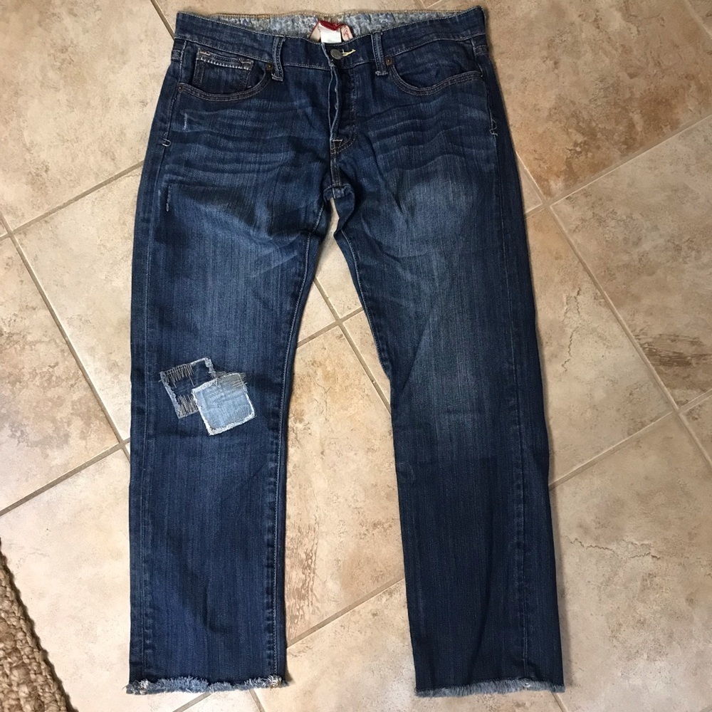 🍀VINTAGE LUCKY BRAND Cropped Patch Jeans